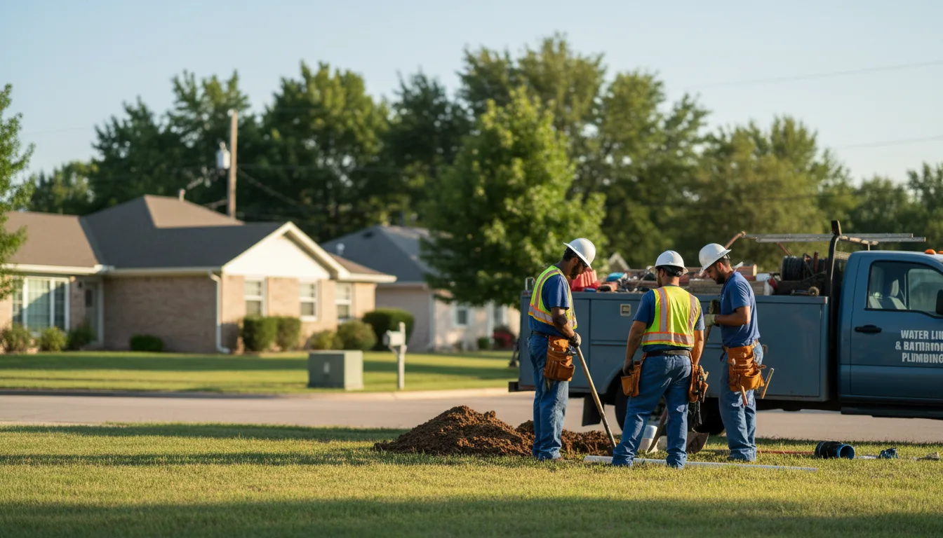 Residential water line and bathroom plumbing service in Edmond, OK